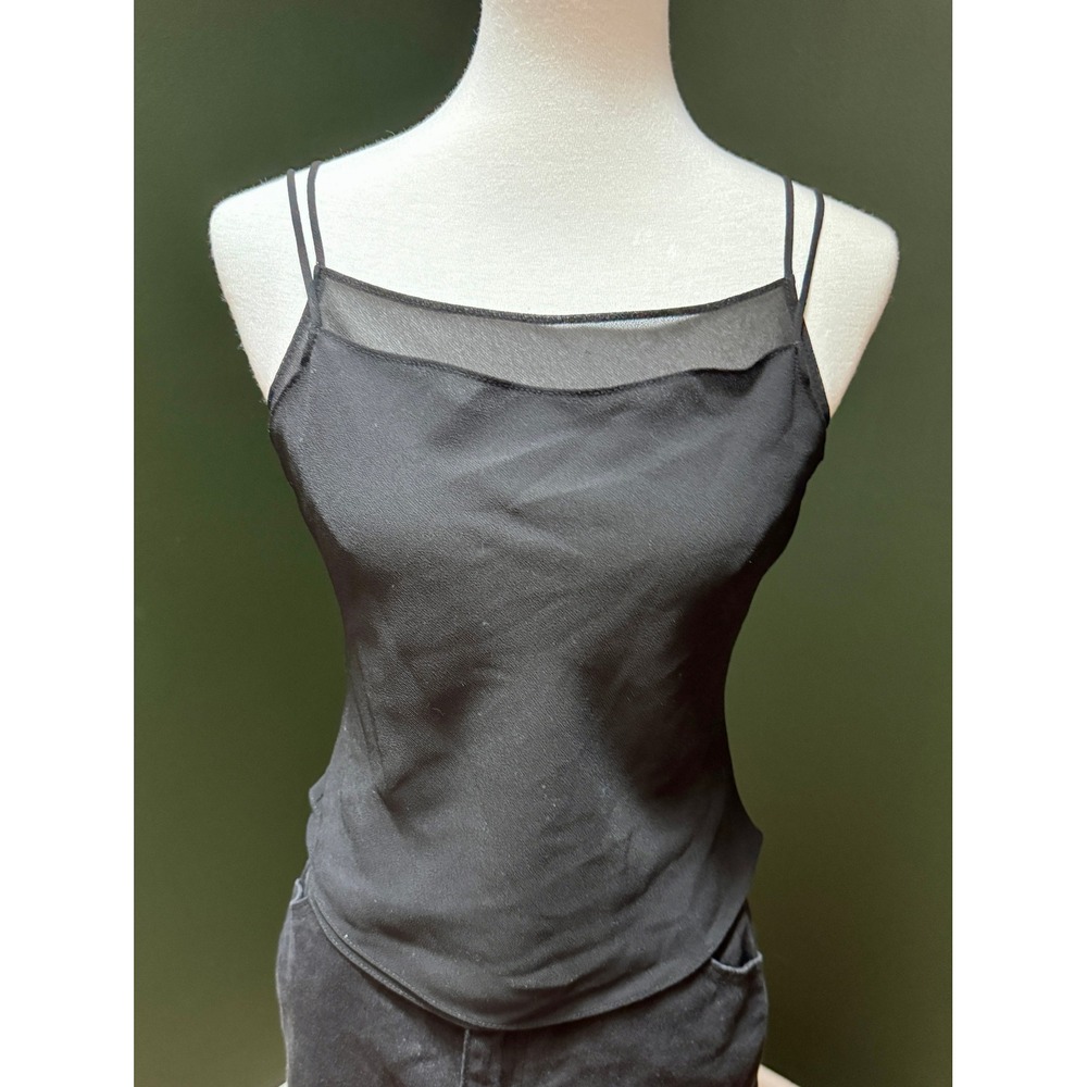 Vintage‎ Ribkoff Black Cami with Mesh Detail Women's Size 6